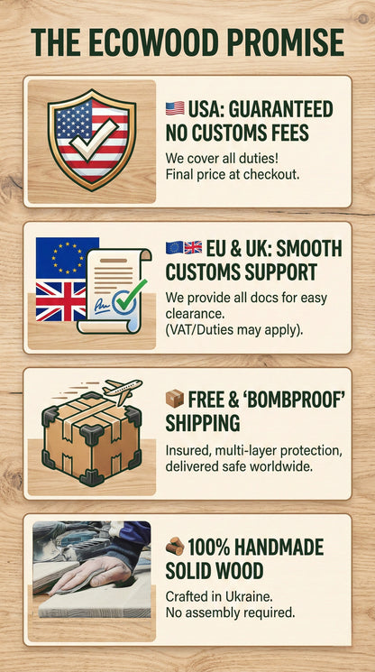 Convertible Stepladder / Step Stool (24.8"/63cm) – Blue Grey / Solid Oak Steps & Seat