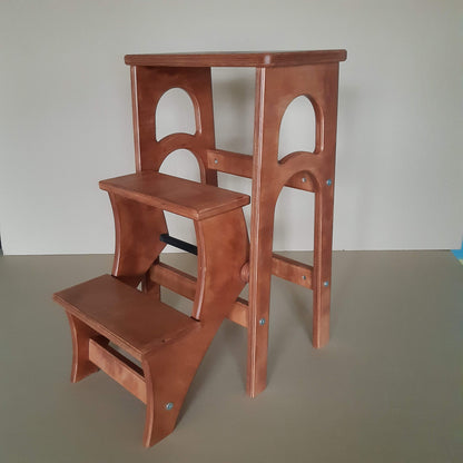 Stepladder Black, StepStool, Stool Ladder, Foot Stool, Convertible Chair, Kitchen Step Stool, Dinning Stool, Transformer Stool