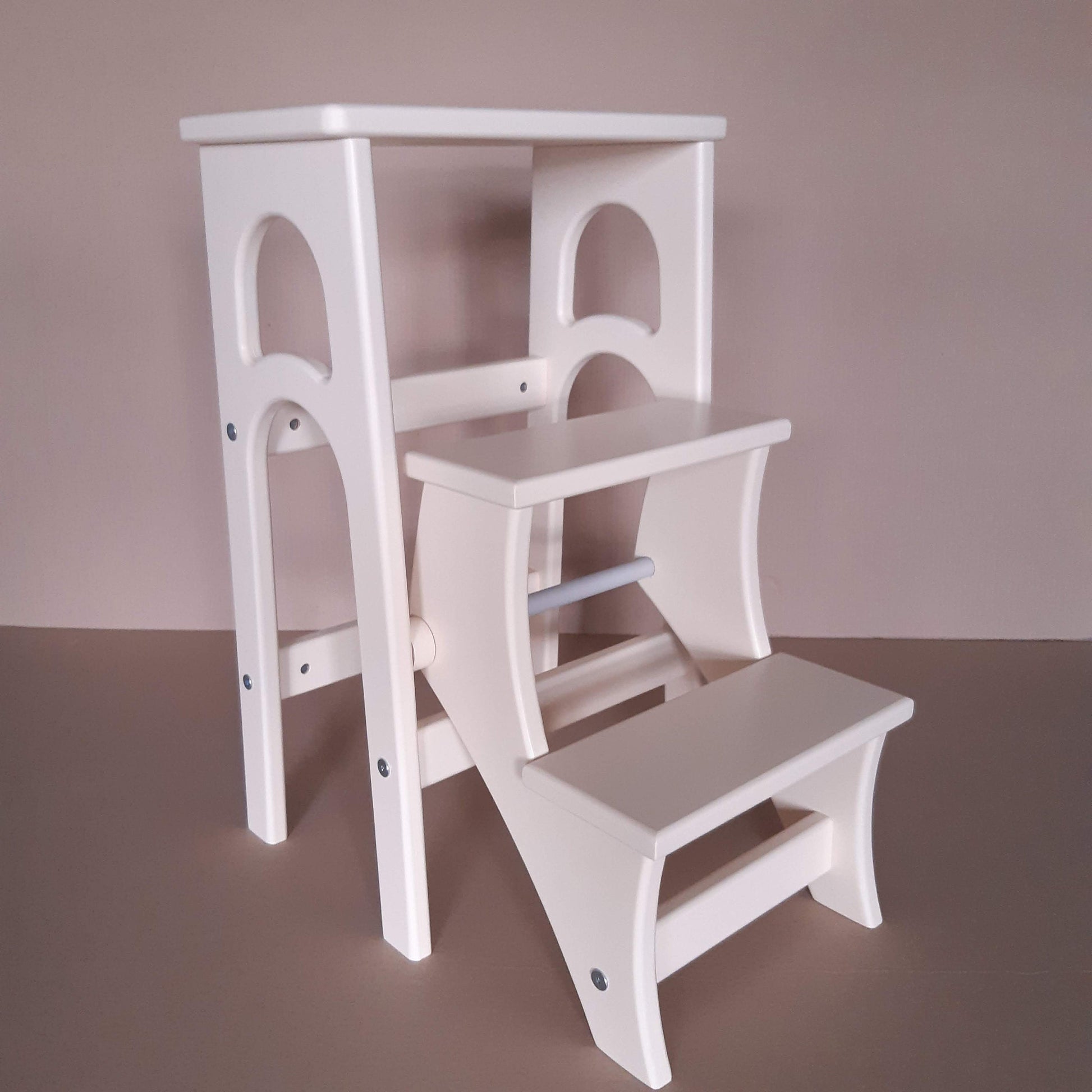 Stepladder Black, StepStool, Stool Ladder, Foot Stool, Convertible Chair, Kitchen Step Stool, Dinning Stool, Transformer Stool
