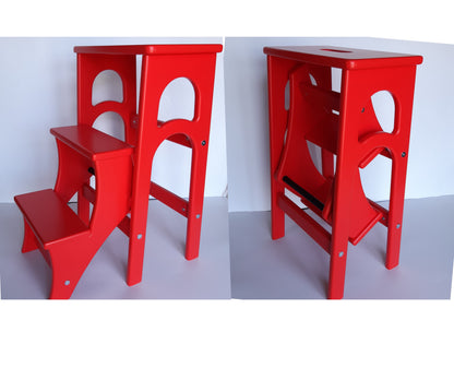 Stepladder emerald green, StepStool, Stool Ladder, Foot Stool, Convertible Chair, Kitchen Step Stool, Dinning Stool, Transformer Stool