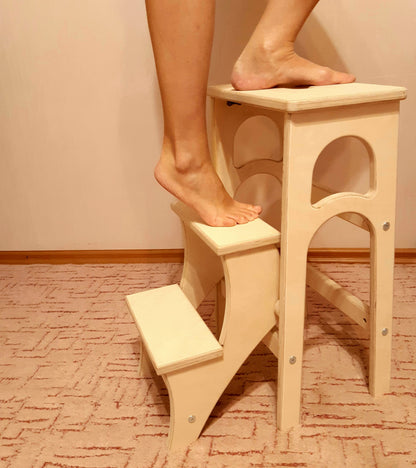 Adult stepladder, StepStool, Stool Ladder, Foot Stool, Convertible Chair, Kitchen Step Stool, Dinning Stool, Transformer Stool