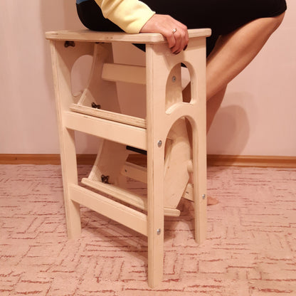 Stepladder, StepStool, Stool Ladder, Foot Stool, Convertible Chair, Kitchen Step Stool, Dinning Stool, Transformer Stool