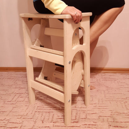 Stepladder for Kitchen StepStool for Library Stool Ladder Convertible Chair Kitchen Step Stool Dinning Stool Transformer Stool