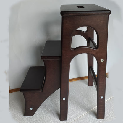 Wenge Stepladder, StepStool, Stool Ladder, Foot Stool, Convertible Chair, Kitchen Step Stool, Dinning Stool, Transformer Stool
