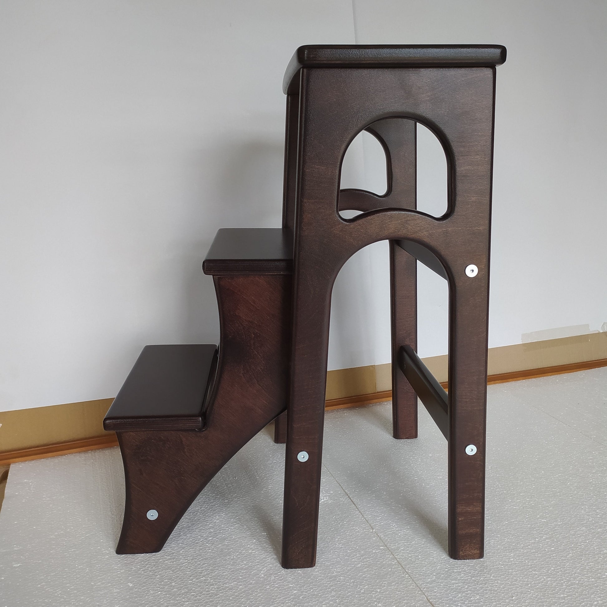 Wenge Stepladder, StepStool, Stool Ladder, Foot Stool, Convertible Chair, Kitchen Step Stool, Dinning Stool, Transformer Stool
