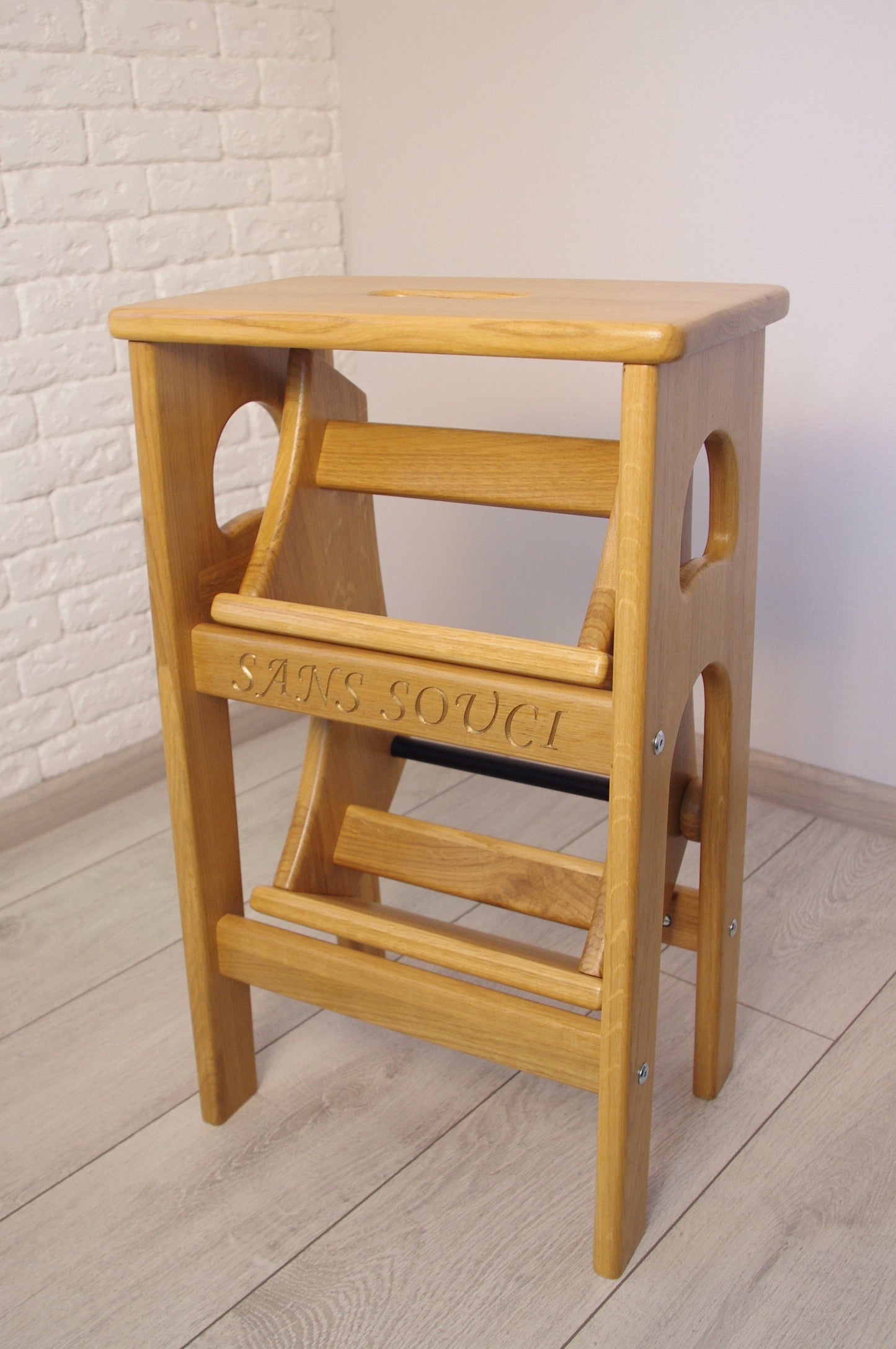 Natural Oak Stepladder, StepStool Natural Wood, Stool Ladder, Stand with Ukraine, Kitchen Step Stool, Dinning Stool, Transformer Stool