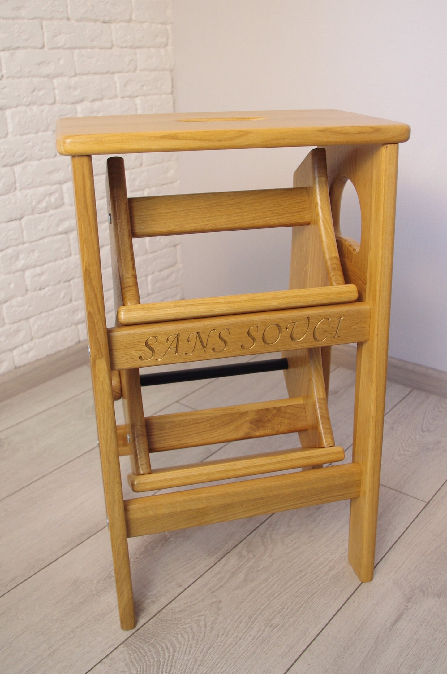 Natural Oak Stepladder, StepStool Natural Wood, Stool Ladder, Stand with Ukraine, Kitchen Step Stool, Dinning Stool, Transformer Stool
