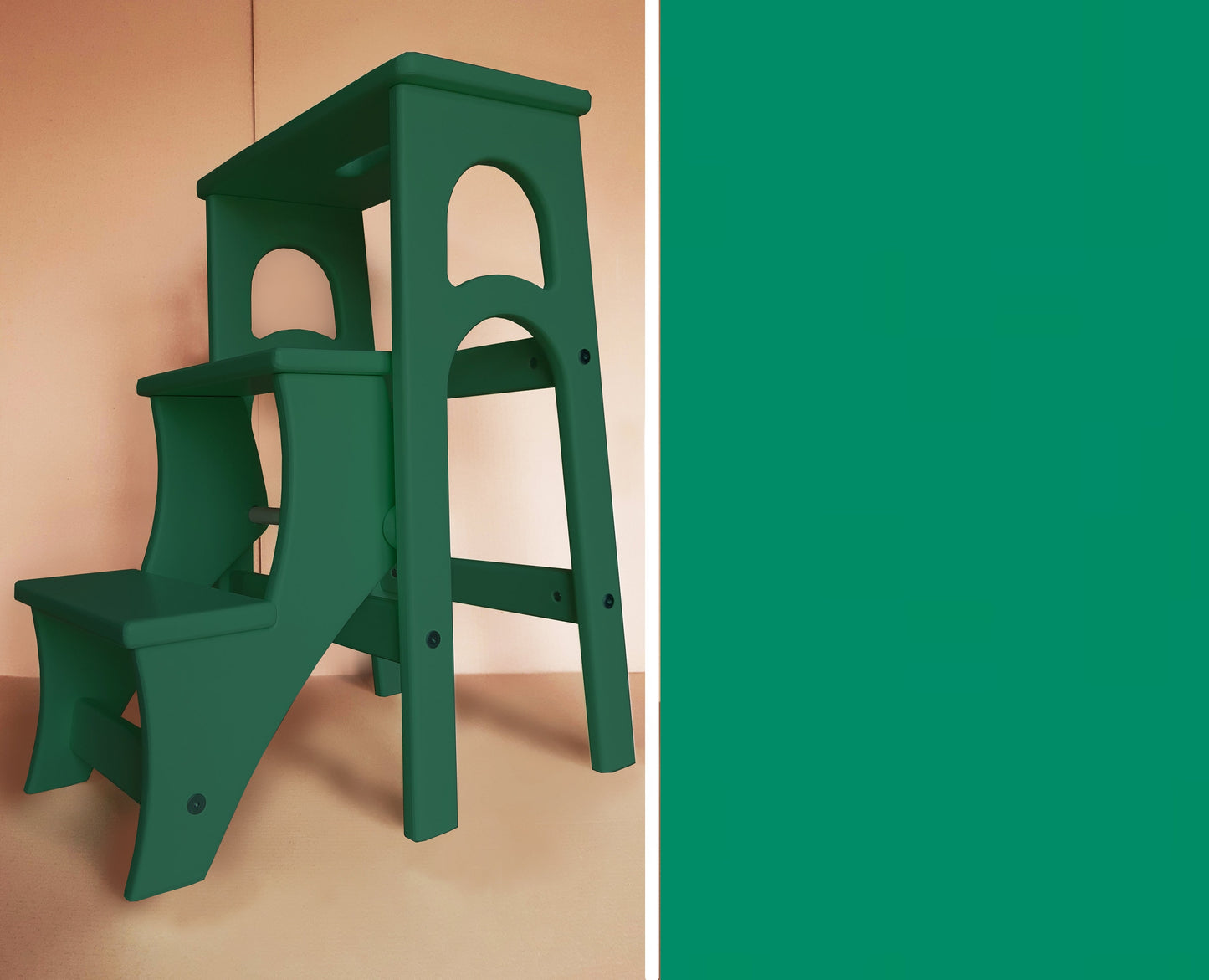 Stepladder emerald green, StepStool, Stool Ladder, Foot Stool, Convertible Chair, Kitchen Step Stool, Dinning Stool, Transformer Stool