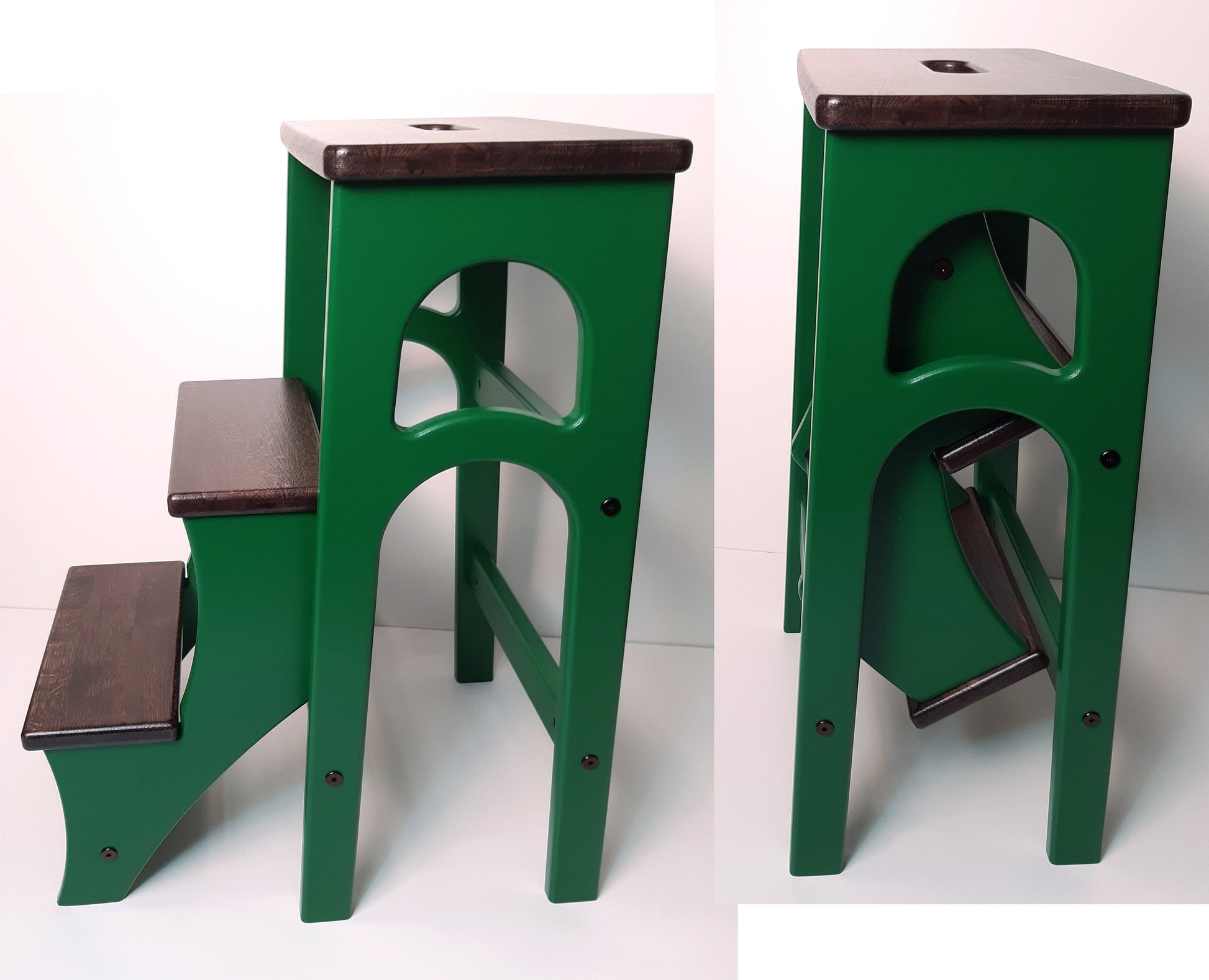 Stepladder Airforce Blue, StepStool, Stool Ladder, Foot Stool, Convertible Chair, Kitchen Step Stool, Dinning Stool, Natural Oak