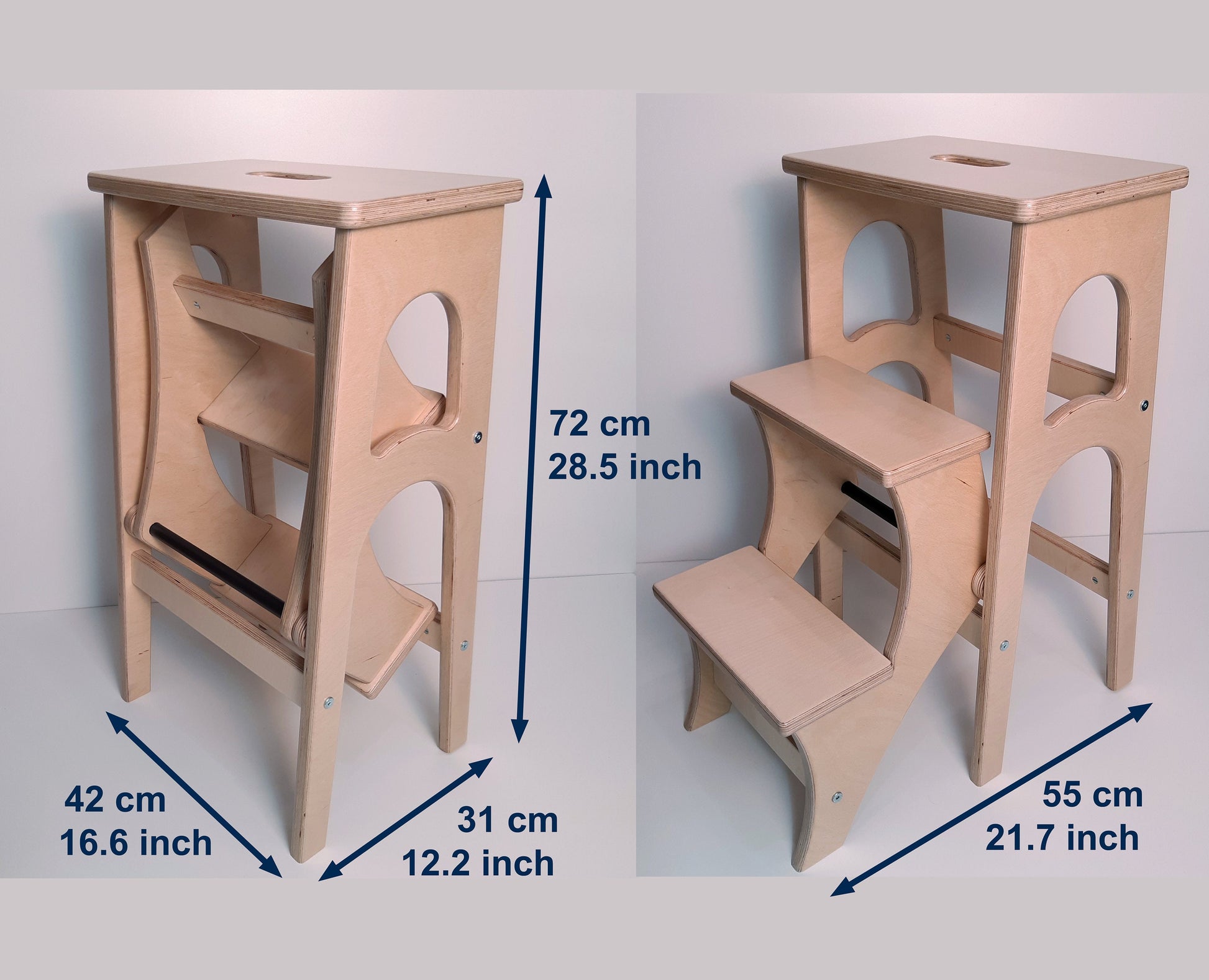 High Stepladder 28.5 inches, StepStool, Stool Ladder, Foot Stool, Convertible Chair, Kitchen Step Stool, Dinning Stool, Transformer Stool