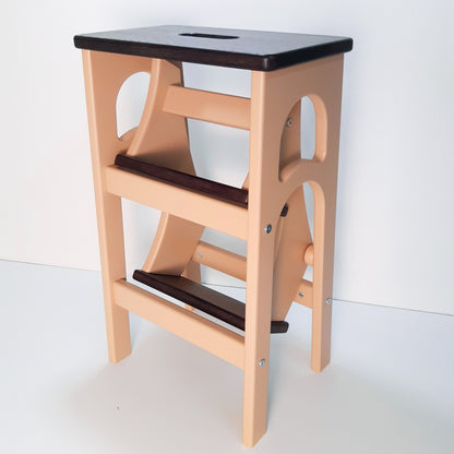 Stepladder Beige, StepStool, Stool Ladder, Foot Stool, Convertible Chair, Kitchen Step Stool, Dinning Stool, Transformer Stool