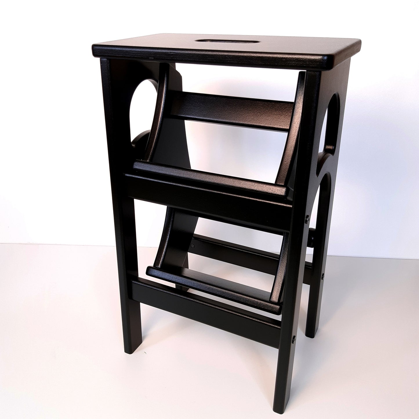 Stepladder Black, StepStool, Stool Ladder, Foot Stool, Convertible Chair, Kitchen Step Stool, Dinning Stool, Transformer Stool