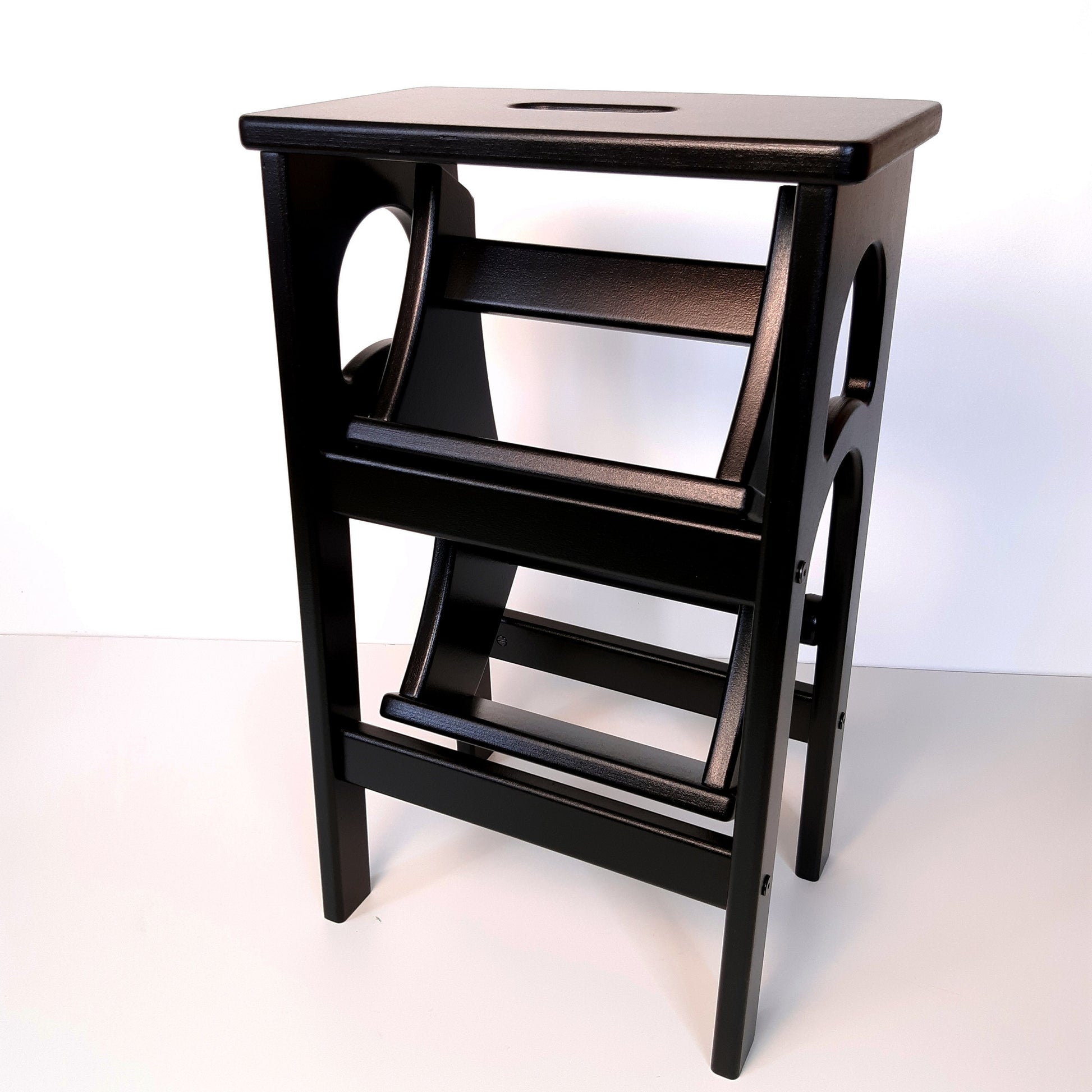 Stepladder Black, StepStool, Stool Ladder, Foot Stool, Convertible Chair, Kitchen Step Stool, Dinning Stool, Transformer Stool