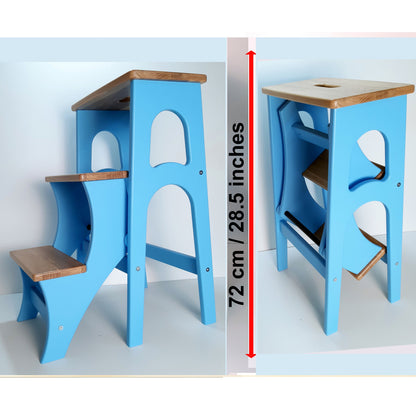 High Stepladder 28.5 inches, StepStool, Stool Ladder, Foot Stool, Convertible Chair, Kitchen Step Stool, Dinning Stool, Transformer Stool