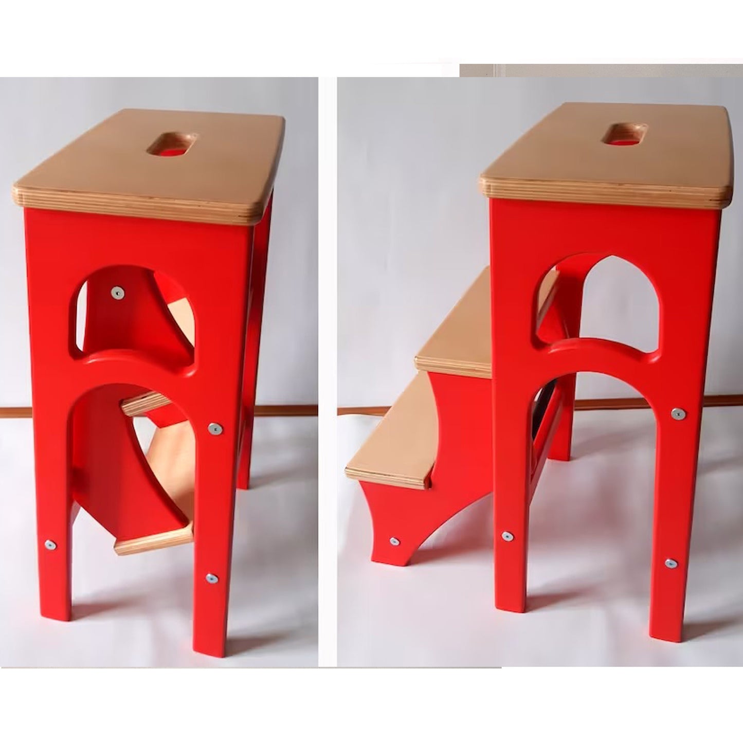 Stepladder, StepStool, Stool Ladder, Foot Stool, Convertible Chair, Kitchen Step Stool, Transformer Stool, Red ladder, Grey ladder