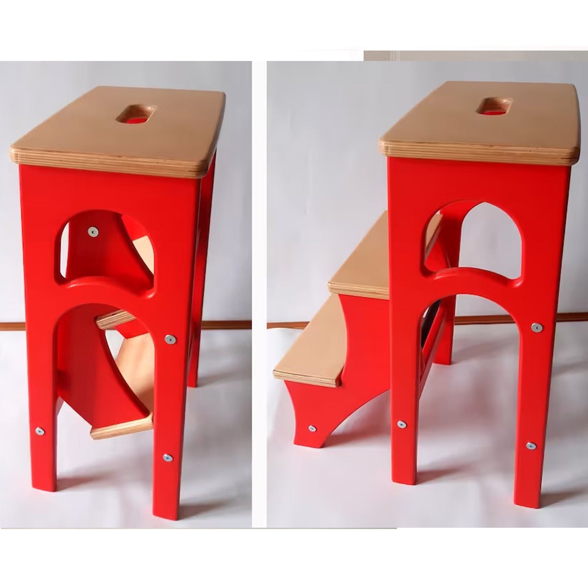 Stepladder, StepStool, Stool Ladder, Foot Stool, Convertible Chair, Kitchen Step Stool, Transformer Stool, Red ladder, Grey ladder