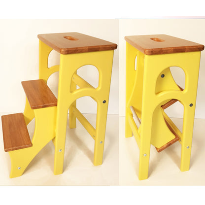 Stepladder for Kitchen StepStool for Library Stool Ladder Convertible Chair Kitchen Step Stool Dinning Stool Transformer Stool