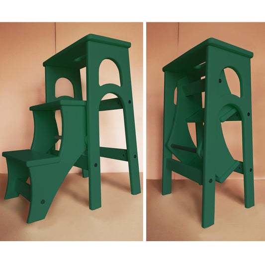 Stepladder emerald green, StepStool, Stool Ladder, Foot Stool, Convertible Chair, Kitchen Step Stool, Dinning Stool, Transformer Stool