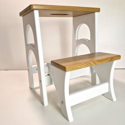 Stepladder, StepStool, Stool Ladder, Foot Stool, Convertible Chair, Kitchen Step Stool, Dinning Stool, Transformer 17.8"
