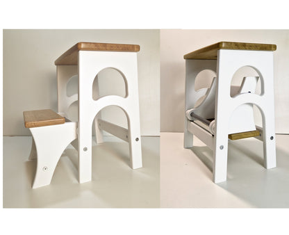 Stepladder, StepStool, Stool Ladder, Foot Stool, Convertible Chair, Kitchen Step Stool, Dinning Stool, Transformer 17.8"