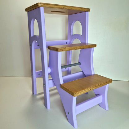 Stepladder Lilac, Violet, StepStool, Stool Ladder, Foot Stool, Convertible Chair, Kitchen Step Stool, Dinning Stool, Transformer