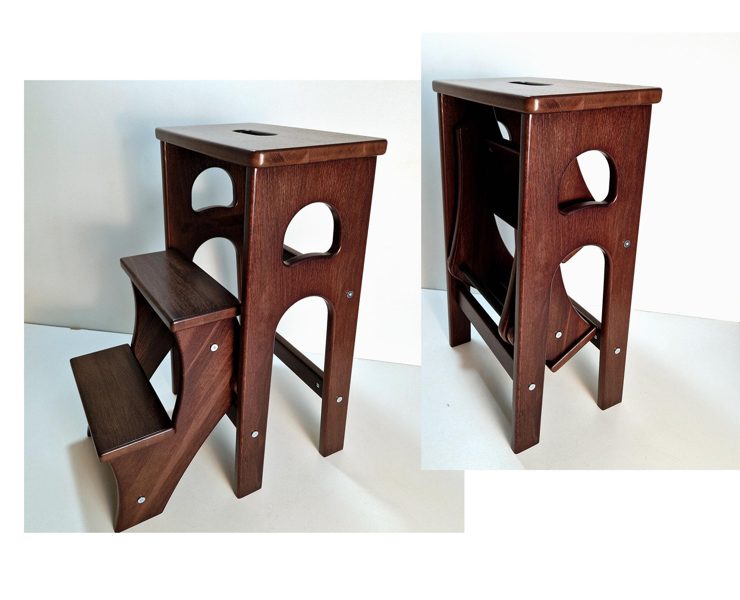 Natural Oak Stepladder, StepStool Natural Wood, Stool Ladder, Stand with Ukraine, Kitchen Step Stool, Dinning Stool, Transformer Stool