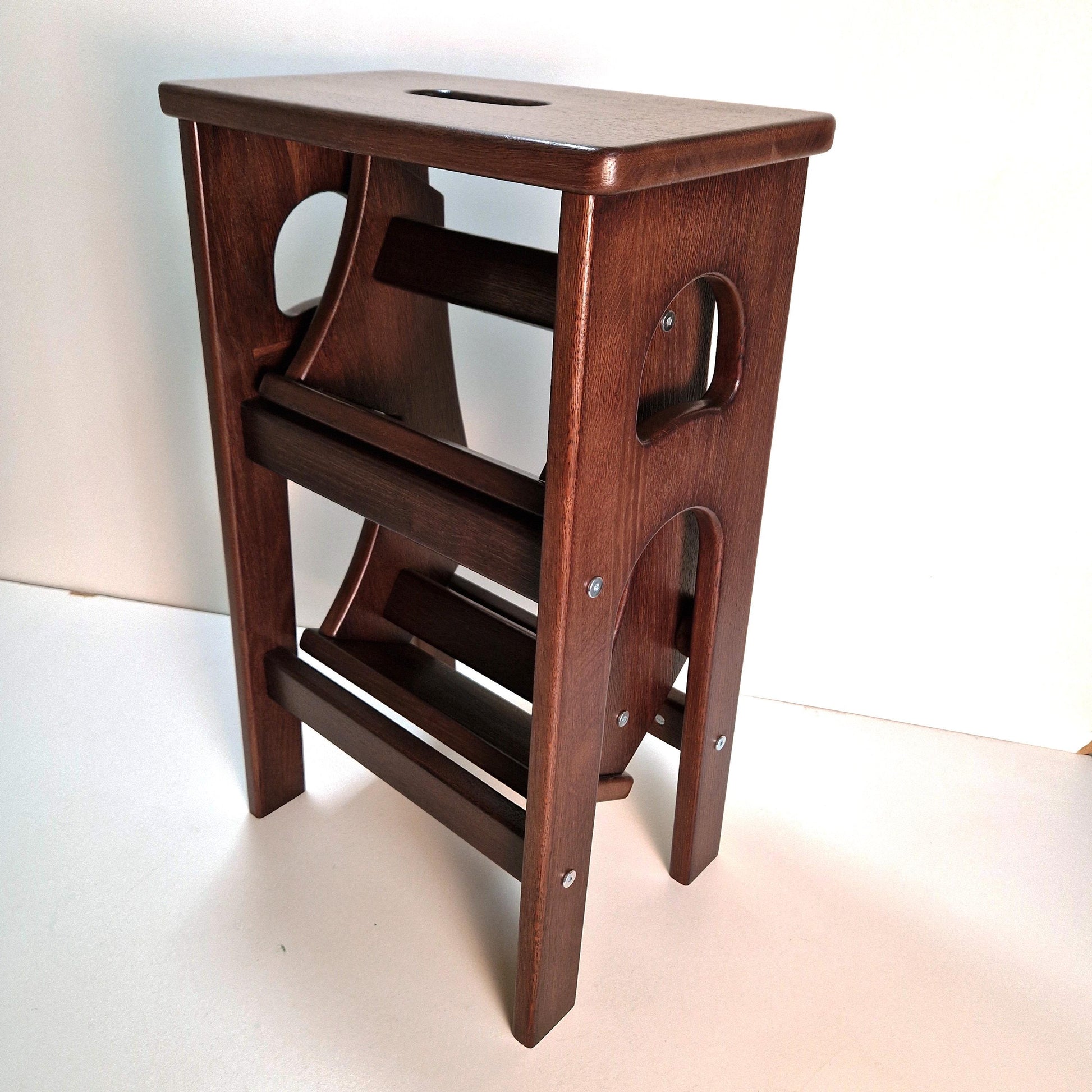 Natural Oak Stepladder, StepStool Natural Wood, Stool Ladder, Stand with Ukraine, Kitchen Step Stool, Dinning Stool, Transformer Stool