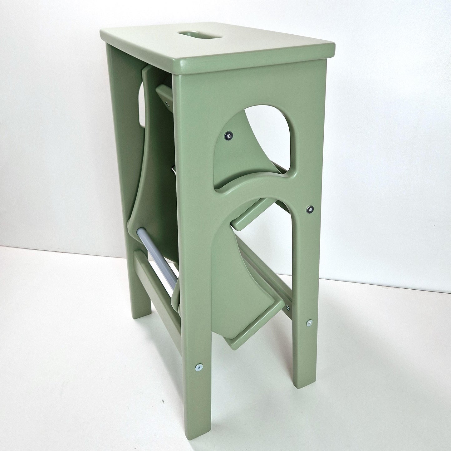 Sage Green Stepladder, StepStool, Stool Ladder, Foot Stool, Convertible Chair, Kitchen Step Stool, Dinning Stool, Transformer Stool