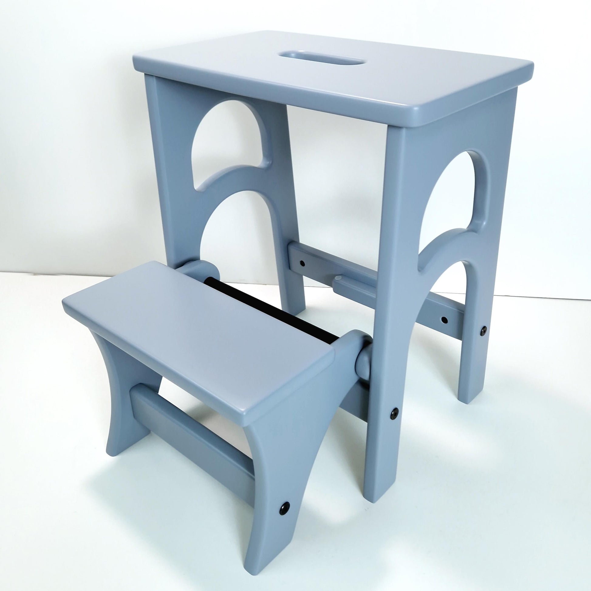 Handmade Wooden Step Stool | Convertible Stepladder for Kitchen, Home & Library