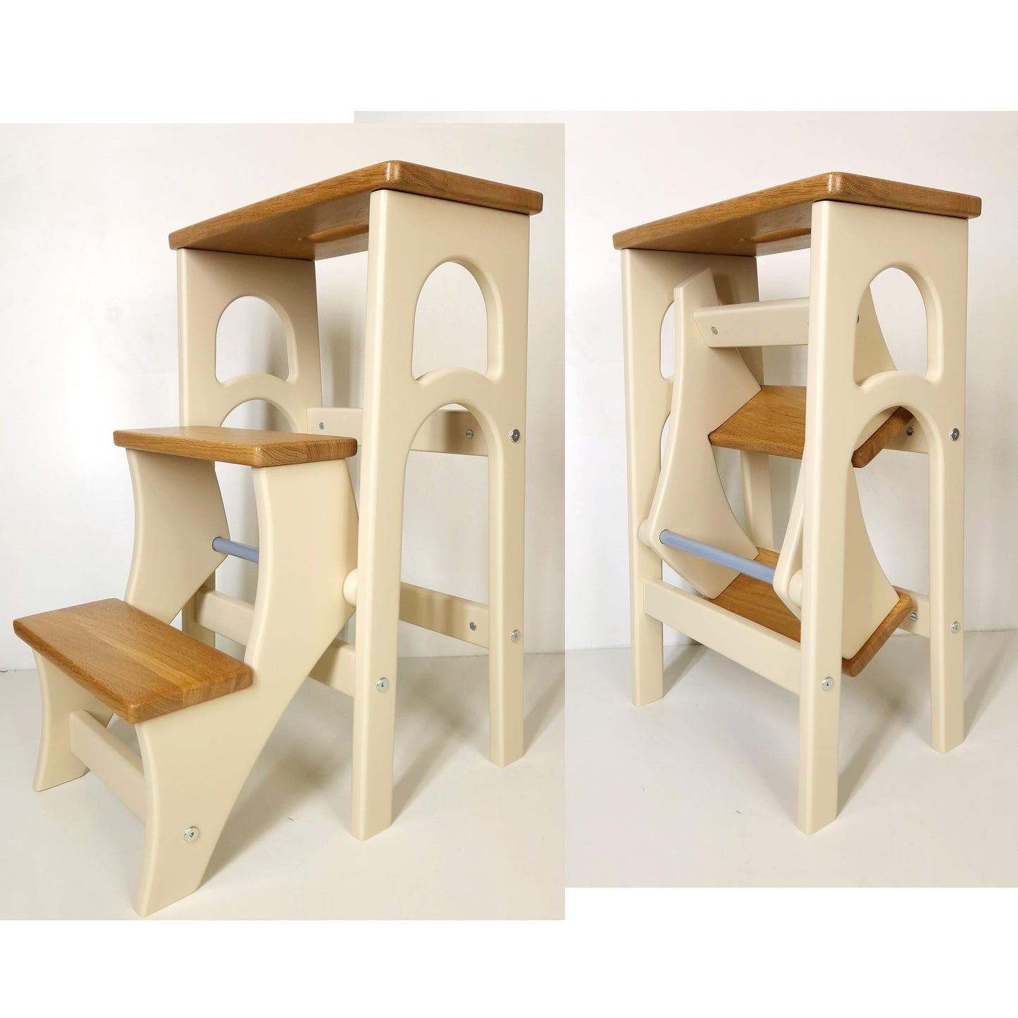 Stepladder Alpaca, StepStool, Stool Ladder, Foot Stool, Convertible Chair, Kitchen Step Stool, Dinning Stool, Yosemite, Almond latte, Putnam