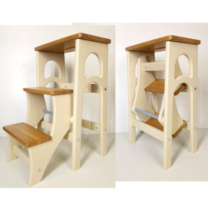 Stepladder Alpaca, StepStool, Stool Ladder, Foot Stool, Convertible Chair, Kitchen Step Stool, Dinning Stool, Yosemite, Almond latte, Putnam