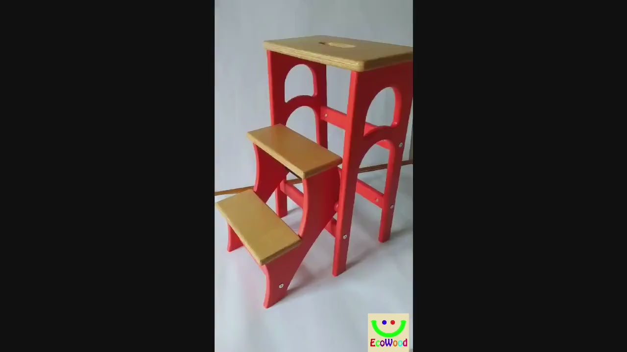 Stepladder, StepStool, Stool Ladder, Foot Stool, Convertible Chair, Kitchen Step Stool, Transformer Stool, Red ladder, Grey ladder