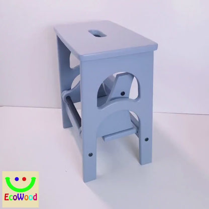 Handmade Wooden Step Stool | Convertible Stepladder for Kitchen,  Home & Library