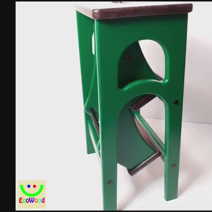 Stepladder Emerald Green, StepStool, Stool Ladder, Foot Stool, Convertible Chair, Kitchen Step Stool, Dinning Stool, Transformer Stool