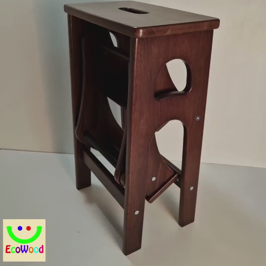 Natural Oak Stepladder, StepStool Natural Wood, Stool Ladder, Stand with Ukraine, Kitchen Step Stool, Dinning Stool, Transformer Stool