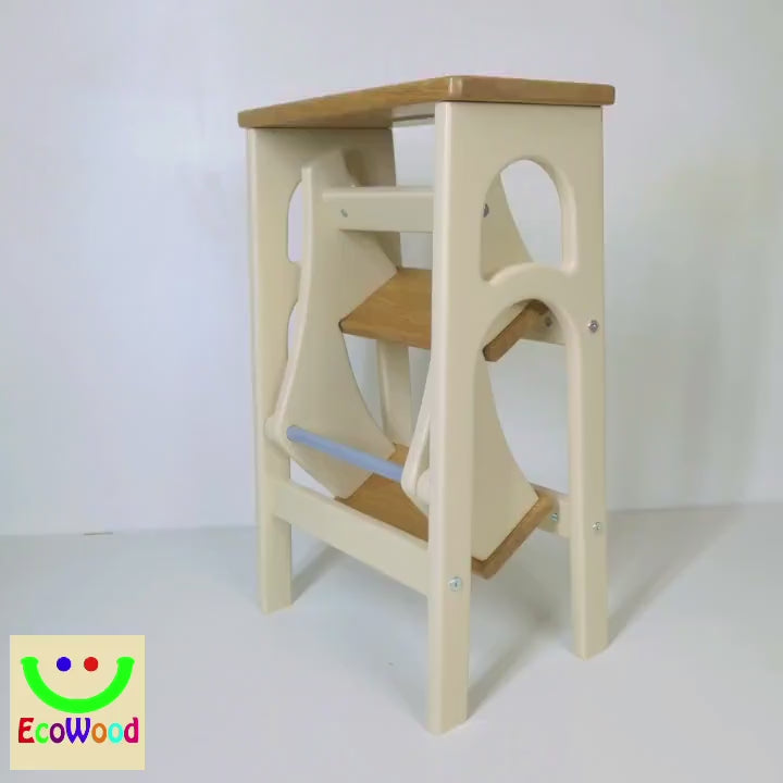 Stepladder Alpaca, StepStool, Stool Ladder, Foot Stool, Convertible Chair, Kitchen Step Stool, Dinning Stool, Yosemite, Almond latte, Putnam