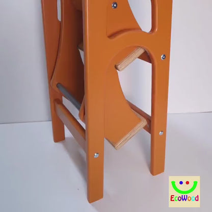 Stepladder Orange Terracotta, StepStool, Stool Ladder, Foot Stool, Convertible Chair, Kitchen Step Stool, Dinning Stool, Transformer